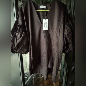 HARSHMAN Black ARABELLA POPOVER Puff Sleeve Blouse